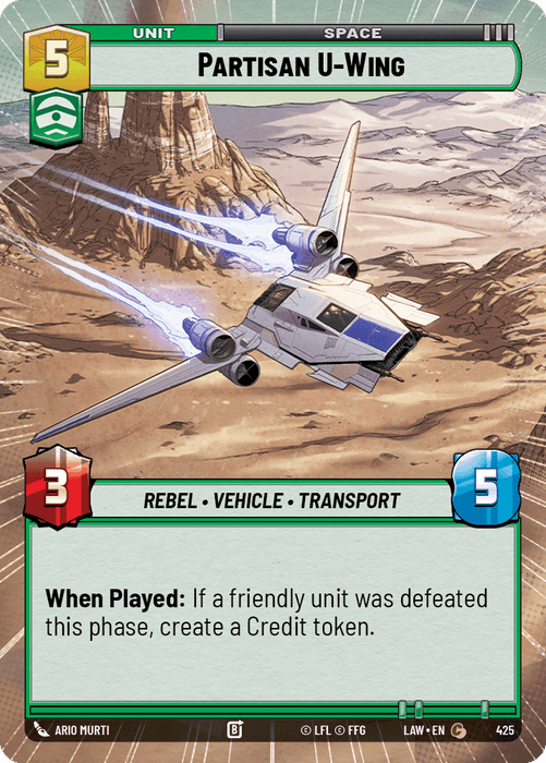 Partisan U-Wing (LAW) Common Fantasy Flight Games Hyperspace Non-Foil