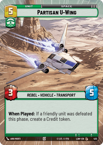 Partisan U-Wing (LAW) Common Fantasy Flight Games Hyperspace Non-Foil