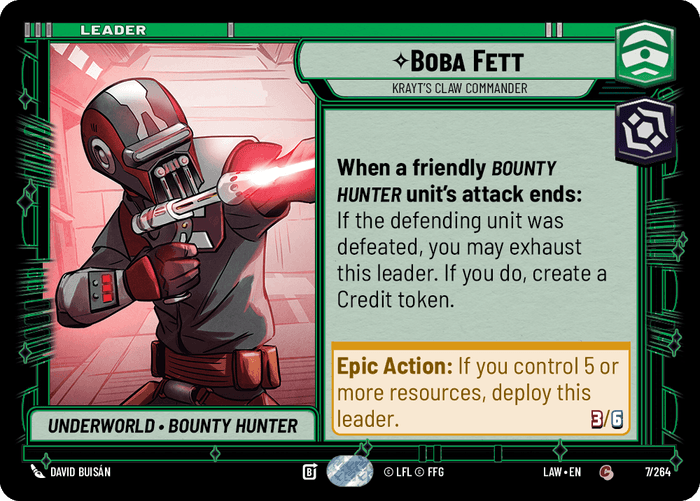 Boba Fett - Krayt's Claw Commander (LAW) Common Fantasy Flight Games Standard Non-Foil