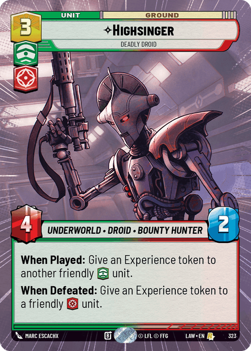 Highsinger - Deadly Droid (LAW) Rare Fantasy Flight Games Hyperspace Non-Foil