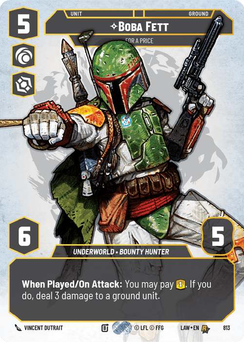 Boba Fett - For a Price (LAW) Rare Fantasy Flight Games Prestige Non-Foil