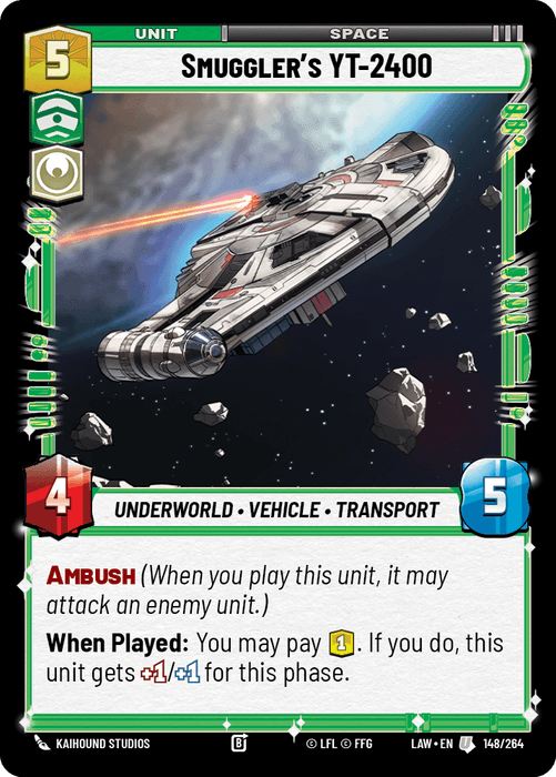 Smuggler's YT-2400 (LAW) Uncommon Fantasy Flight Games Standard Non-Foil