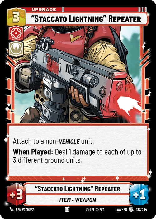 “Staccato Lightning” Repeater (LAW) Uncommon Fantasy Flight Games Standard Non-Foil