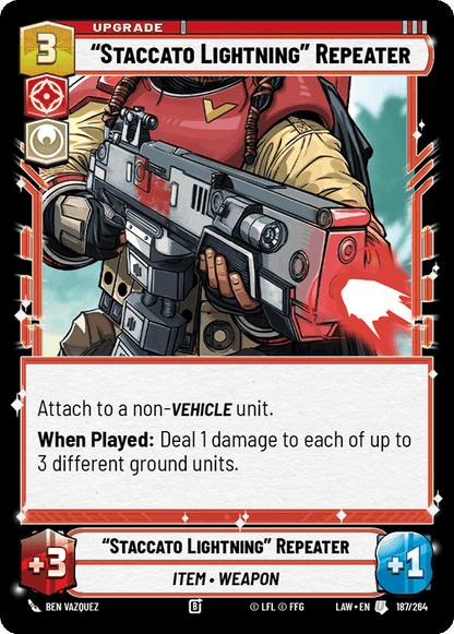 “Staccato Lightning” Repeater (LAW) Uncommon Fantasy Flight Games Standard Non-Foil