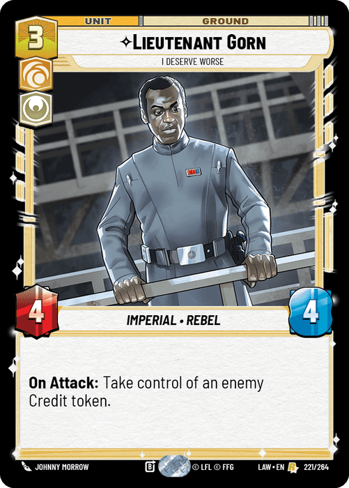 Lieutenant Gorn - I Deserve Worse (LAW) Rare Fantasy Flight Games Standard Non-Foil