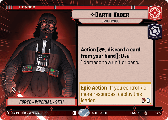 Darth Vader - Unstoppable (LAW) Common Fantasy Flight Games Hyperspace Non-Foil