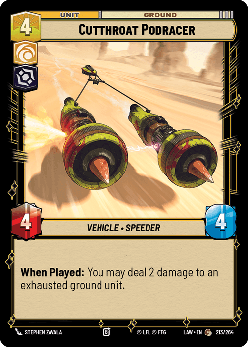 Cutthroat Podracer (LAW) Common Fantasy Flight Games Standard Non-Foil