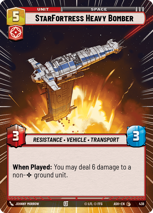 StarFortress Heavy Bomber (ASH) Common Star Wars Unlimited Fantasy Flight Games Hyperspace Non-Foil