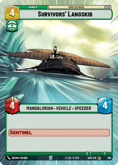 Survivors' Langskib (ASH) Common Star Wars Unlimited Fantasy Flight Games Hyperspace Non-Foil