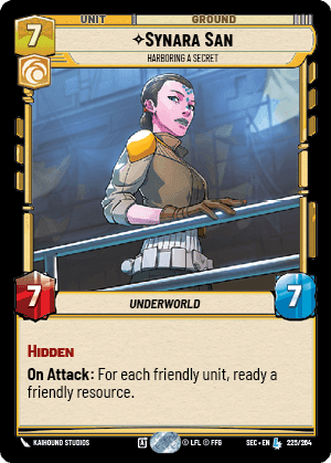 Synara San - Harboring a Secret (SEC) Legendary Fantasy Flight Games Standard Non-Foil