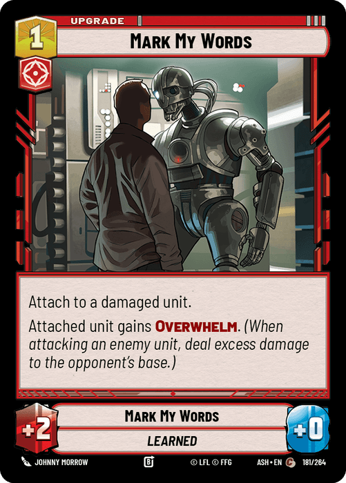 Mark My Words (ASH) Common Star Wars Unlimited Fantasy Flight Games Standard Non-Foil