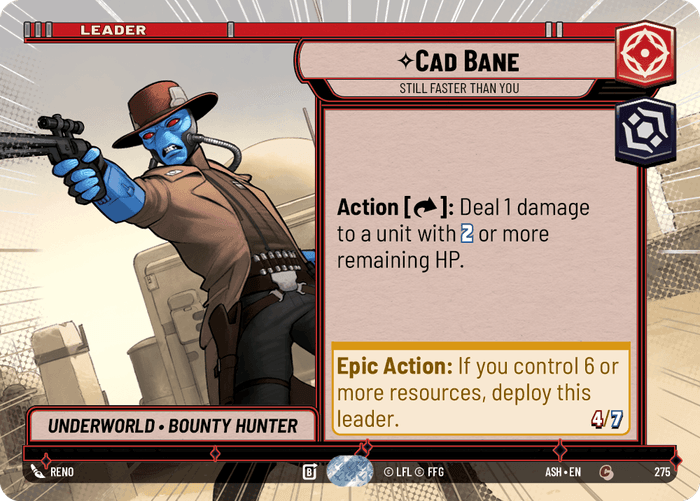 Cad Bane - Still Faster than You (ASH) Common Star Wars Unlimited Fantasy Flight Games Hyperspace Non-Foil