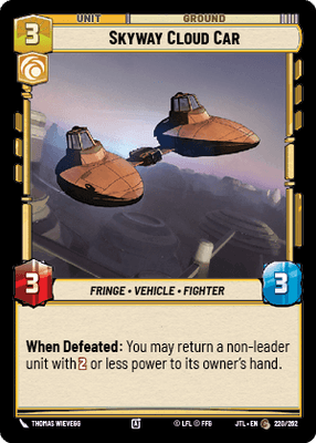 Skyway Cloud Car (JTL) Common Fantasy Flight Games Standard Non-Foil