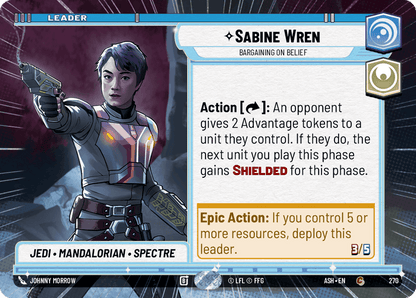 Sabine Wren - Bargaining on Belief (ASH) Common Star Wars Unlimited Fantasy Flight Games Hyperspace Non-Foil