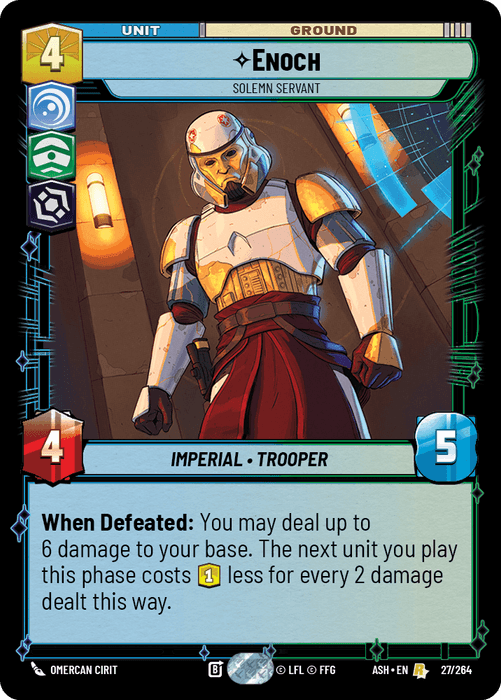 Enoch - Solemn Servant (ASH) Rare Star Wars Unlimited Fantasy Flight Games Standard Non-Foil