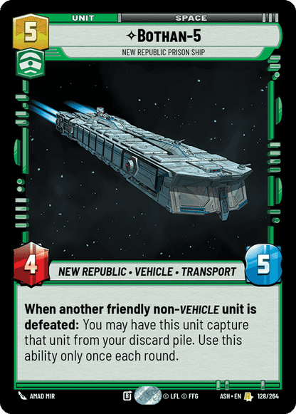 Bothan-5 - New Republic Prison Ship (ASH) Rare Star Wars Unlimited Fantasy Flight Games Standard Non-Foil