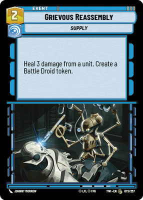 Grievous Reassembly (TWI) Common Star Wars Unlimited Fantasy Flight Games Standard Non-Foil 