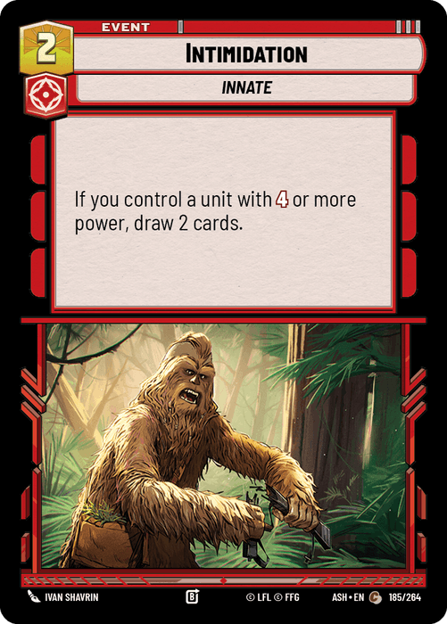 Intimidation (ASH) Common Star Wars Unlimited Fantasy Flight Games Standard Non-Foil