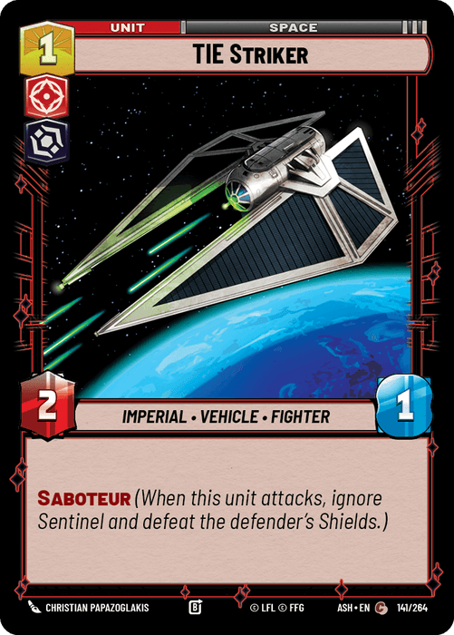 TIE Striker (ASH) Common Star Wars Unlimited Fantasy Flight Games Standard Non-Foil