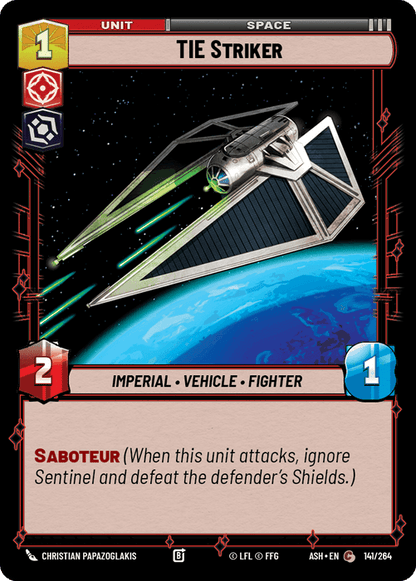 TIE Striker (ASH) Common Star Wars Unlimited Fantasy Flight Games Standard Non-Foil