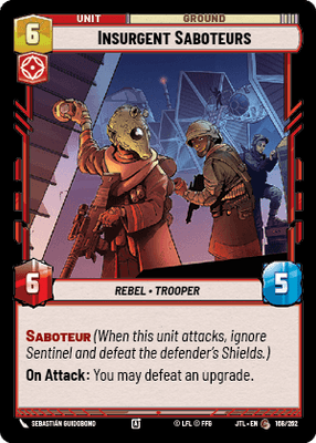 Insurgent Saboteurs (JTL) Common Fantasy Flight Games Standard Non-Foil