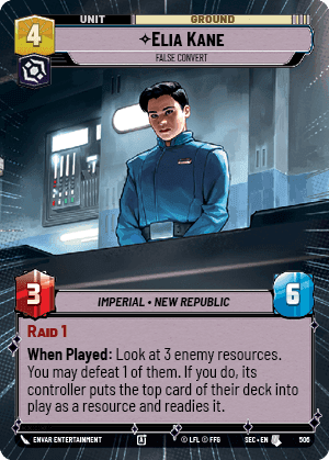 Elia Kane - False Convert (SEC) Uncommon Fantasy Flight Games Hyperspace Non-Foil