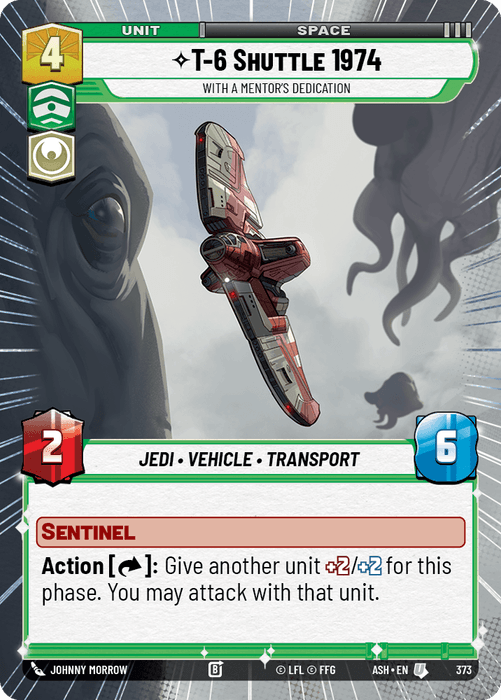 T-6 Shuttle 1974 - With a Mentor's Dedication (ASH) Uncommon Star Wars Unlimited Fantasy Flight Games Hyperspace Non-Foil