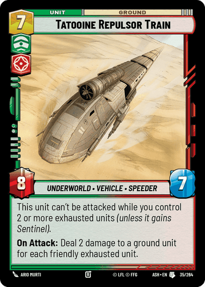 Tatooine Repulsor Train (ASH) Uncommon Star Wars Unlimited Fantasy Flight Games Standard Non-Foil