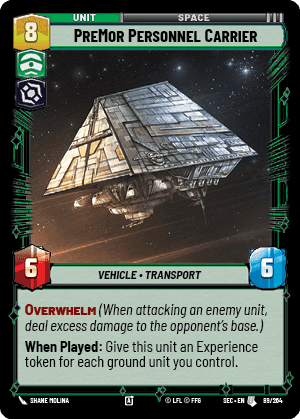 PreMor Personnel Carrier (SEC) Uncommon Fantasy Flight Games Standard Non-Foil
