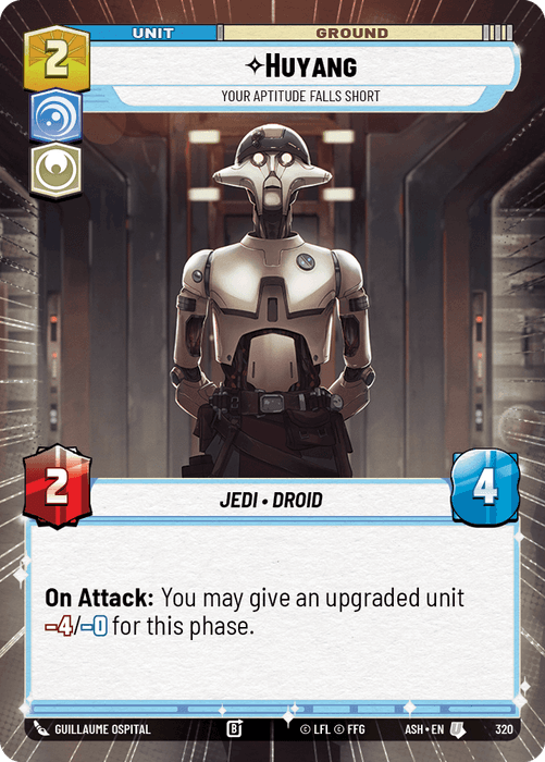 Huyang - Your Aptitude Falls Short (ASH) Uncommon Star Wars Unlimited Fantasy Flight Games Hyperspace Non-Foil