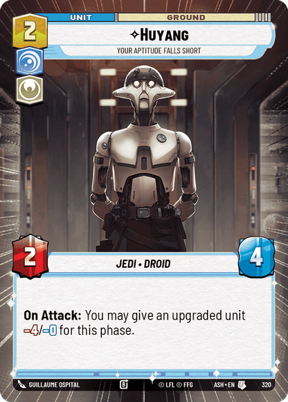 Huyang - Your Aptitude Falls Short (ASH) Uncommon Star Wars Unlimited Fantasy Flight Games Hyperspace Non-Foil