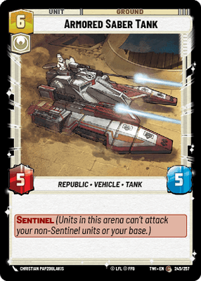 Armored Saber Tank (TWI) Common Star Wars Unlimited Fantasy Flight Games Standard Non-Foil 