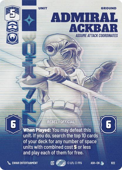Admiral Ackbar - Assume Attack Coordinates (ASH) Legendary Star Wars Unlimited Fantasy Flight Games Prestige Non-Foil