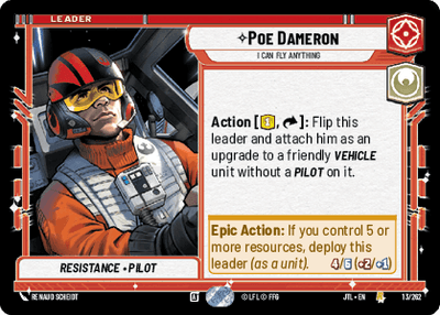 Poe Dameron - I Can Fly Anything (JTL) Rare Fantasy Flight Games Standard Non-Foil