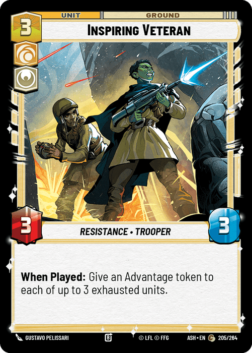 Inspiring Veteran (ASH) Common Star Wars Unlimited Fantasy Flight Games Standard Non-Foil