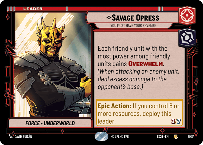 Savage Opress - You Must Have Your Revenge (TS26) Rare Fantasy Flight Games Standard Non-Foil
