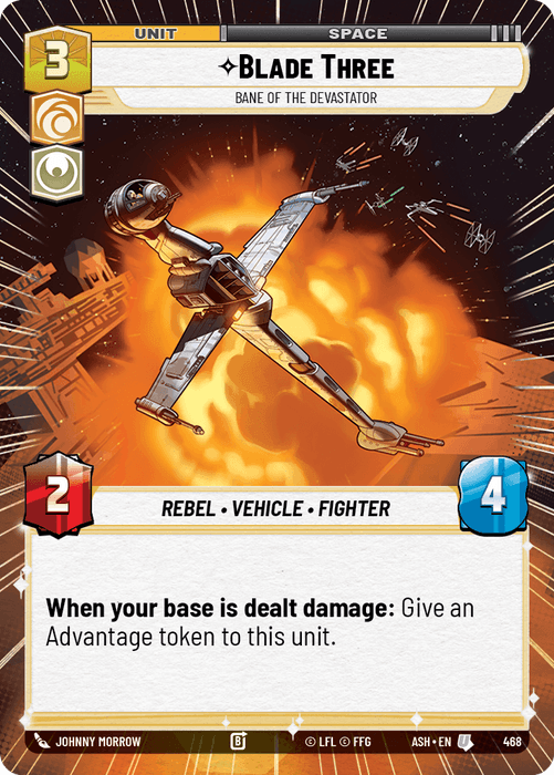 Blade Three - Bane of the Devastator (ASH) Uncommon Star Wars Unlimited Fantasy Flight Games Hyperspace Non-Foil