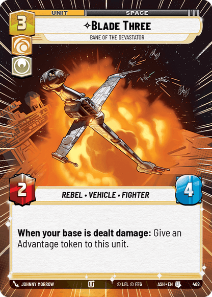 Blade Three - Bane of the Devastator (ASH) Uncommon Star Wars Unlimited Fantasy Flight Games Hyperspace Non-Foil