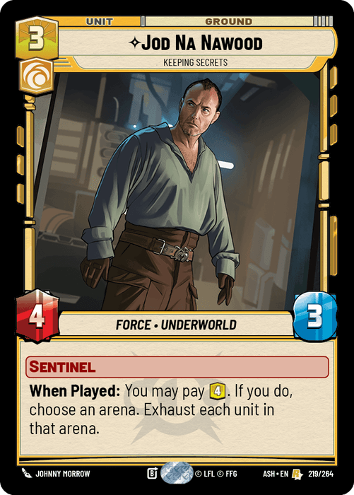 Jod Na Nawood - Keeping Secrets (ASH) Rare Star Wars Unlimited Fantasy Flight Games Standard Non-Foil