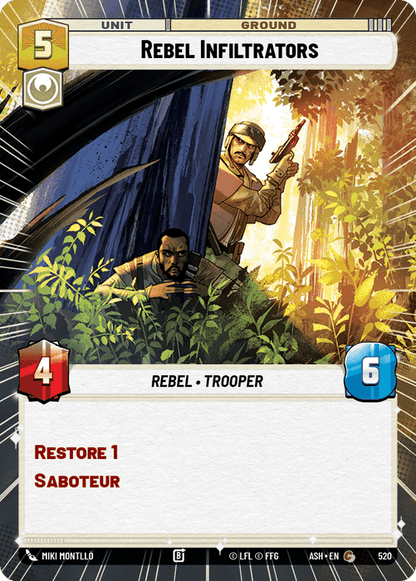 Rebel Infiltrators (ASH) Common Star Wars Unlimited Fantasy Flight Games Hyperspace Non-Foil