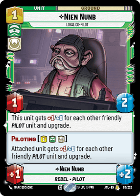 Nien Nunb - Loyal Co-Pilot (JTL) Rare Fantasy Flight Games Standard Non-Foil