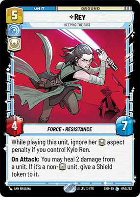 Rey - Keeping the Past (SHD) Legendary Star Wars Unlimited Fantasy Flight Games Standard Non-Foil 