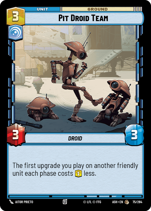 Pit Droid Team (ASH) Common Star Wars Unlimited Fantasy Flight Games Standard Non-Foil