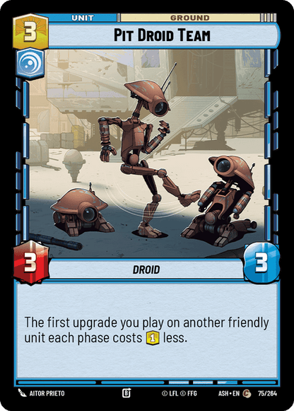 Pit Droid Team (ASH) Common Star Wars Unlimited Fantasy Flight Games Standard Non-Foil