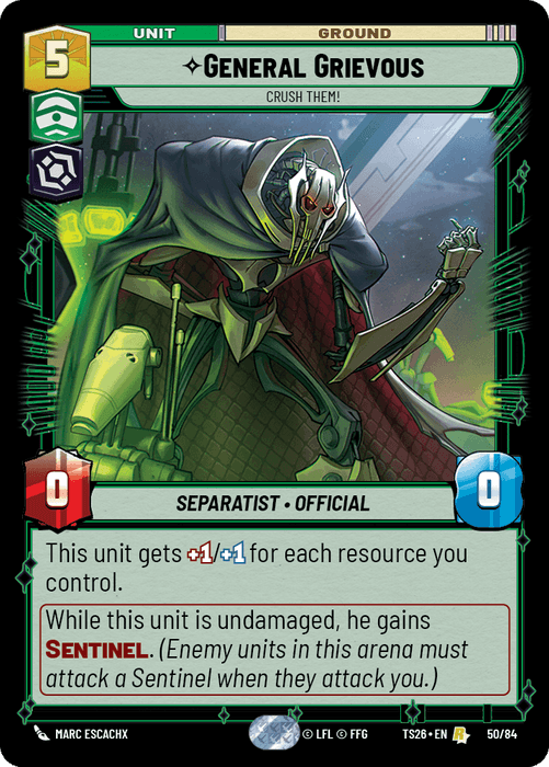 General Grievous - Crush Them! (TS26) Rare Fantasy Flight Games Standard Non-Foil