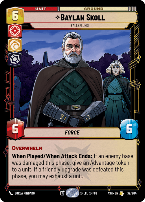 Baylan Skoll - Fallen Jedi (ASH) Rare Star Wars Unlimited Fantasy Flight Games Standard Non-Foil