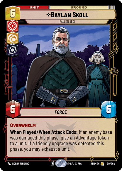 Baylan Skoll - Fallen Jedi (ASH) Rare Star Wars Unlimited Fantasy Flight Games Standard Non-Foil