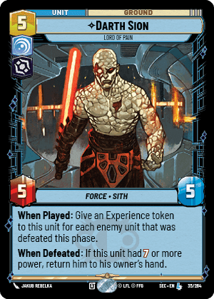 Darth Sion - Lord of Pain (SEC) Legendary Fantasy Flight Games Standard Non-Foil