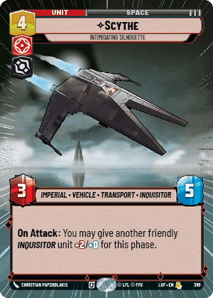 Scythe - Intimidating Silhouette (LOF) Rare Fantasy Flight Games Hyperspace Non-Foil