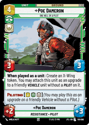 Poe Dameron - One Hell of a a Pilot (JTL) Uncommon Fantasy Flight Games Standard Non-Foil